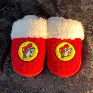 Red Slippers with White Fur Lining